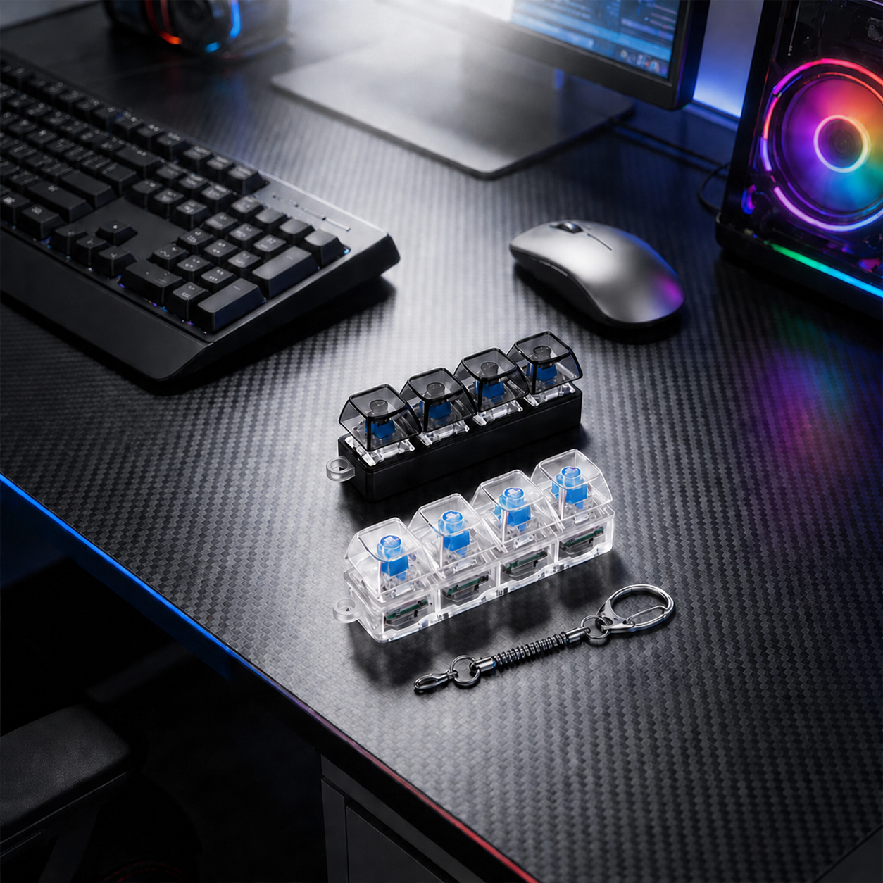 RGB Click Keychain Office Decompression Toy Keychain